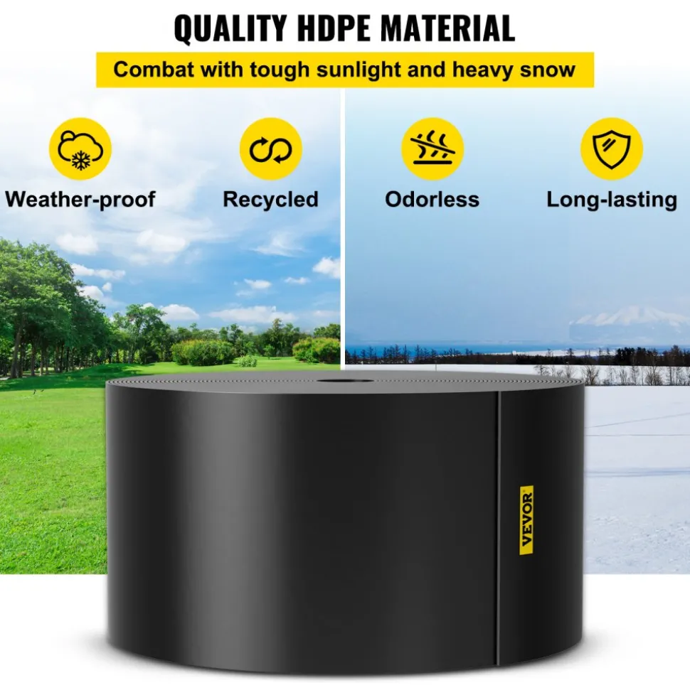 VEVOR Landscape Edging, 10 inch Depth 60 ft Total Length, Recycled HDPE Coiled Terrace Board, Flexible Bender Border for Landscaping, Lawn, Garden, Yard, Against Invading Weeds, Black