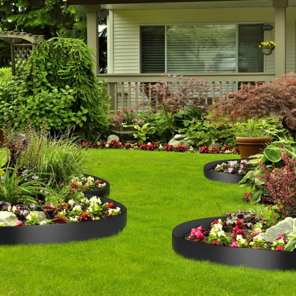 VEVOR Landscape Edging, 10 inch Depth 60 ft Total Length, Recycled HDPE Coiled Terrace Board, Flexible Bender Border for Landscaping, Lawn, Garden, Yard, Against Invading Weeds, Black