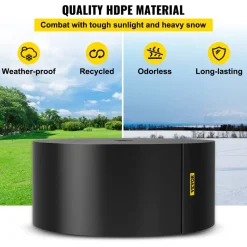 VEVOR Landscape Edging, 10 inch Depth 80 ft Total Length, Recycled HDPE Coiled Terrace Board, Flexible Bender Border for Landscaping, Lawn, Garden, Yard, Against Invading Weeds, Black