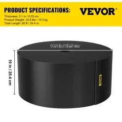 VEVOR Landscape Edging, 10 inch Depth 80 ft Total Length, Recycled HDPE Coiled Terrace Board, Flexible Bender Border for Landscaping, Lawn, Garden, Yard, Against Invading Weeds, Black
