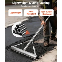 VEVOR Landscape Rake, 60 inch Handle 20 inch Wide Head, Large Heavy Duty Aluminum Landscaping Level, Asphalt Rake Tool for Asphalt & Land Leveling, Concrete Paving, Sand Flattening, No Teeth