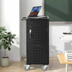 VEVOR Laptop Cart, 20 Device Mobile Charging Cart, Up to 15.6 in Screen Size, Office and Classroom Mobile Charging Cart, for Chromebook, Tablet and Laptop