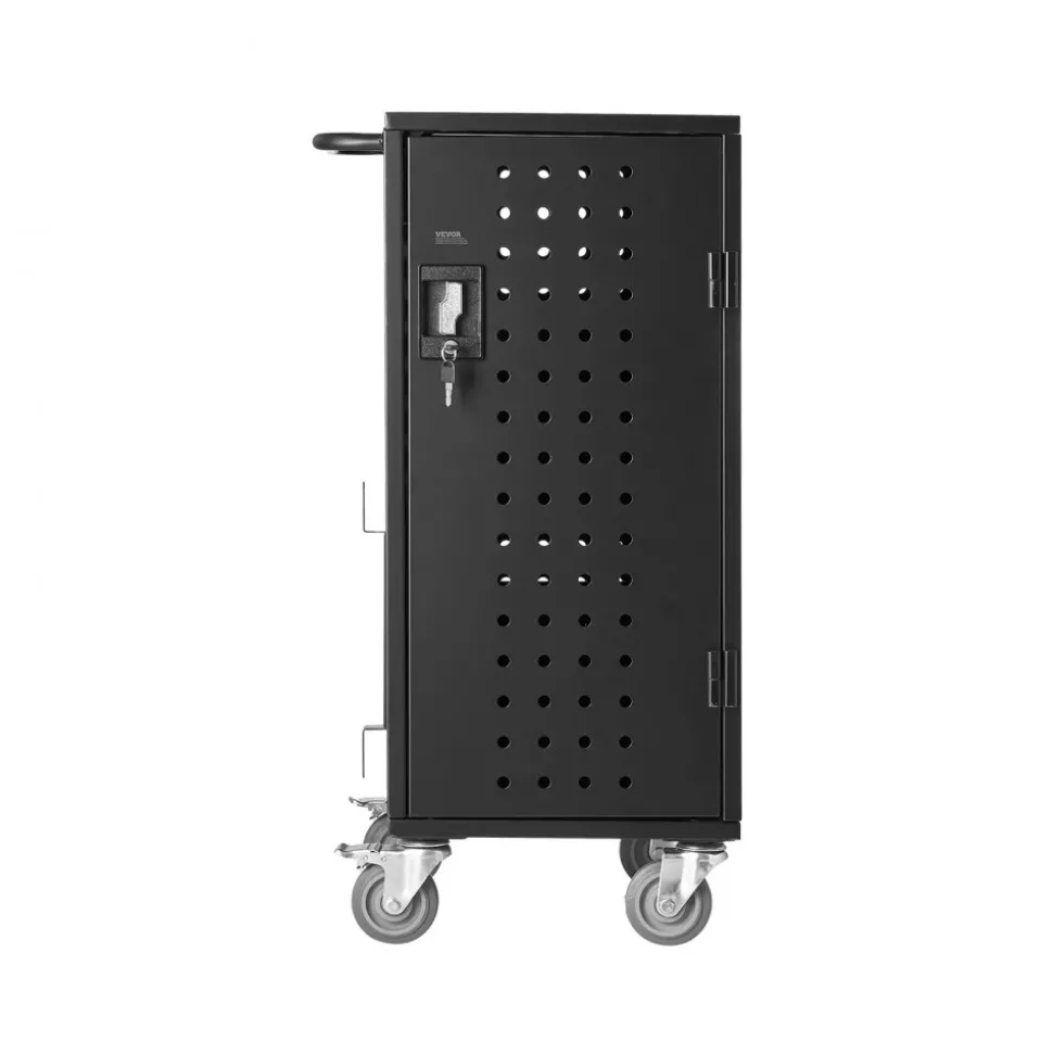 VEVOR Laptop Cart, 20 Device Mobile Charging Cart, Up to 15.6 in Screen Size, Office and Classroom Mobile Charging Cart, for Chromebook, Tablet and Laptop