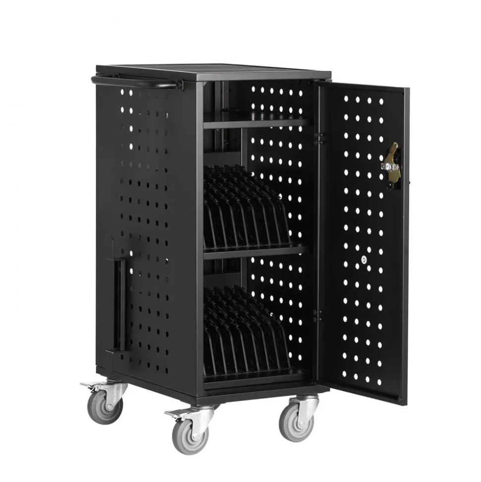 VEVOR Laptop Cart, 20 Device Mobile Charging Cart, Up to 15.6 in Screen Size, Office and Classroom Mobile Charging Cart, for Chromebook, Tablet and Laptop
