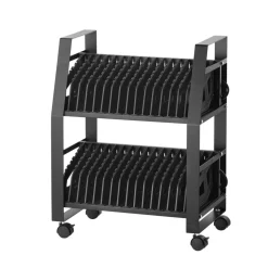 VEVOR Laptop Charging Cart, 32 Devices Mobile Open Charging Station with Wheels, for Tablet and Laptop Up to 15.6 in Screen Size, Easy Access Slots, Surge Control, for Office, Classroom, Library