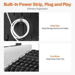 VEVOR Laptop Charging Cart, 32 Devices Mobile Open Charging Station with Wheels, for Tablet and Laptop Up to 15.6 in Screen Size, Easy Access Slots, Surge Control, for Office, Classroom, Library