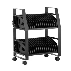 VEVOR Laptop Charging Cart, 32 Devices Mobile Open Charging Station with Wheels, for Tablet and Laptop Up to 15.6 in Screen Size, Easy Access Slots, Surge Control, for Office, Classroom, Library