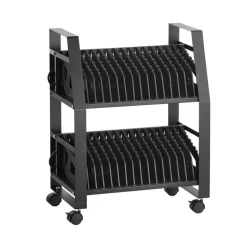 VEVOR Laptop Charging Cart, 32 Devices Mobile Open Charging Station with Wheels, for Tablet and Laptop Up to 15.6 in Screen Size, Easy Access Slots, Surge Control, for Office, Classroom, Library