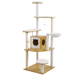 VEVOR Large Cat Tree, 68.9 inches Tall, Cat Tower, Multi-level Cat Condo Furniture Activity Center with Cozy Perches, Sisal Scratching Posts, Hammock, Big Kittens House for Indoor Cats Play & Rest