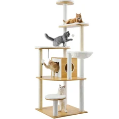 VEVOR Large Cat Tree, 68.9 inches Tall, Cat Tower, Multi-level Cat Condo Furniture Activity Center with Cozy Perches, Sisal Scratching Posts, Hammock, Big Kittens House for Indoor Cats Play & Rest