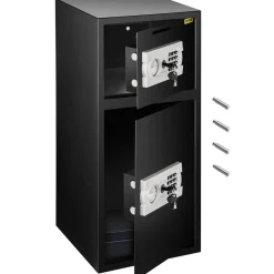 VEVOR Large Double Door Security Safe Box 2.6 Cubic Feet Steel Safe Box Strong Box with Digital Lock for Money Gun Jewelry Black