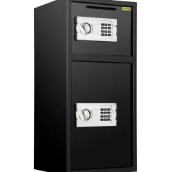 VEVOR Large Double Door Security Safe Box 2.6 Cubic Feet Steel Safe Box Strong Box with Digital Lock for Money Gun Jewelry Black