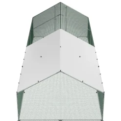 VEVOR Large Metal Chicken Coop, 9.8 x 26.2 x 6.6 ft, Walk-in Chicken Runs with Waterproof Cover, Spire Roof Hen House Enclosure with Lock, Outdoor Duck Rabbit Cage Poultry Pen for Backyard, Farm, Yard