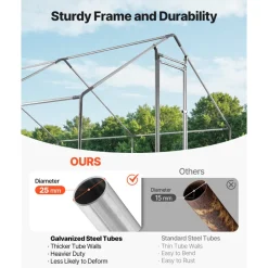 VEVOR Large Metal Chicken Coop 9.8x19.5x6.6 ft Walk-in Chicken Run House, Spire Roof Hen House Enclosure with Cover and Security Lock, Outdoor Duck Rabbit Cage Poultry Pen for Backyard, Farm, Yard