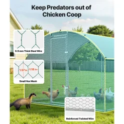 VEVOR Large Metal Chicken Coop 9.8x6.6x6.6 ft Walk-in Chicken Run House, Doom Roof Hen House Enclosure with Cover and Security Lock, Outdoor Duck Rabbit Cage Poultry Pen for Backyard, Farm, Yard Use