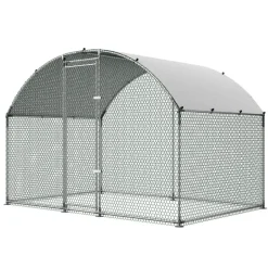 VEVOR Large Metal Chicken Coop 9.8x6.6x6.6 ft Walk-in Chicken Run House, Doom Roof Hen House Enclosure with Cover and Security Lock, Outdoor Duck Rabbit Cage Poultry Pen for Backyard, Farm, Yard Use