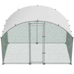 VEVOR Large Metal Chicken Coop 9.8x6.6x6.6 ft Walk-in Chicken Run House, Doom Roof Hen House Enclosure with Cover and Security Lock, Outdoor Duck Rabbit Cage Poultry Pen for Backyard, Farm, Yard Use
