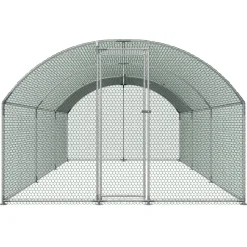 VEVOR Large Metal Chicken Coop, 9.8 x 19.7 x 6.6 ft, Walk-in Chicken Runs with Waterproof Cover, Dome Roof Hen House Enclosure with Lock, Outdoor Duck Rabbit Cage Poultry Pen for Backyard, Farm, Yard