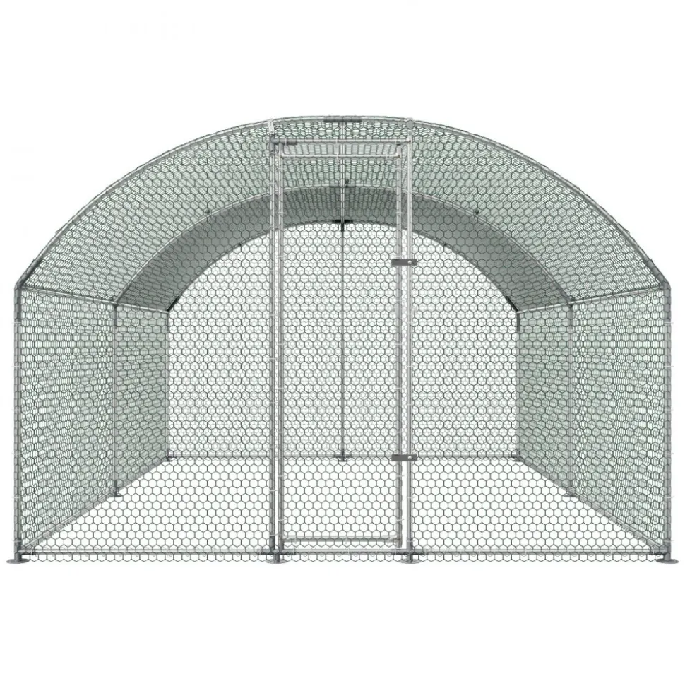 VEVOR Large Metal Chicken Coop 9.8x13x6.6 ft Walk-in Chicken Run House, Doom Roof Hen House Enclosure with Cover and Security Lock, Outdoor Duck Rabbit Cage Poultry Pen for Backyard, Farm, Yard Use