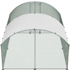 VEVOR Large Metal Chicken Coop 9.8x13x6.6 ft Walk-in Chicken Run House, Doom Roof Hen House Enclosure with Cover and Security Lock, Outdoor Duck Rabbit Cage Poultry Pen for Backyard, Farm, Yard Use