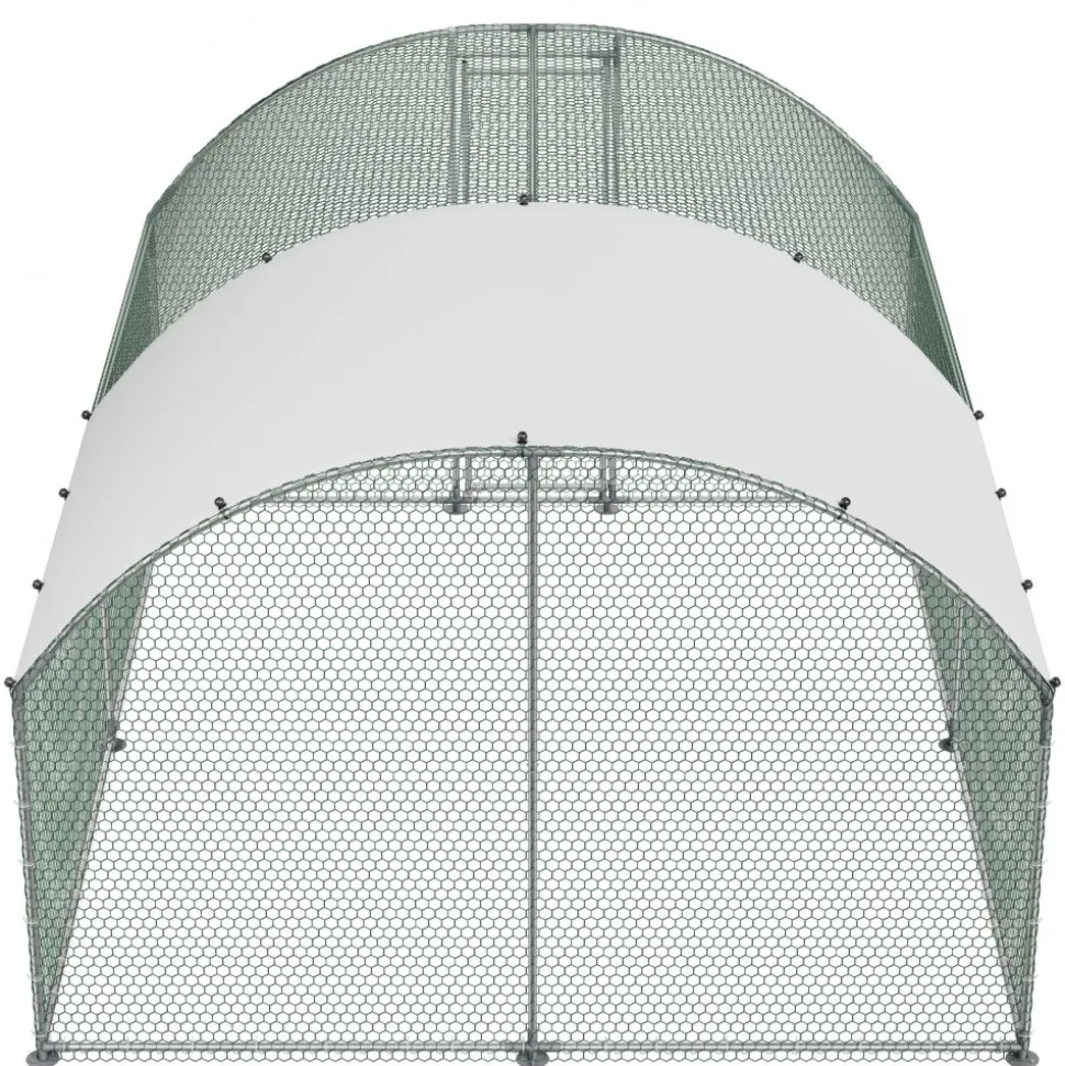VEVOR Large Metal Chicken Coop 9.8x13x6.6 ft Walk-in Chicken Run House, Doom Roof Hen House Enclosure with Cover and Security Lock, Outdoor Duck Rabbit Cage Poultry Pen for Backyard, Farm, Yard Use