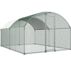 VEVOR Large Metal Chicken Coop 9.8x13x6.6 ft Walk-in Chicken Run House, Doom Roof Hen House Enclosure with Cover and Security Lock, Outdoor Duck Rabbit Cage Poultry Pen for Backyard, Farm, Yard Use