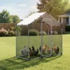VEVOR Large Metal Chicken Coop,6.6 x 3.3 x 6.6 ft, Walk-in Chicken Run House with Waterproof Cover & Sturdy Frame, Spire Roof Poultry Cage Duck Pen for Rabbit Hen Goose Outdoor Backyard Farm Use