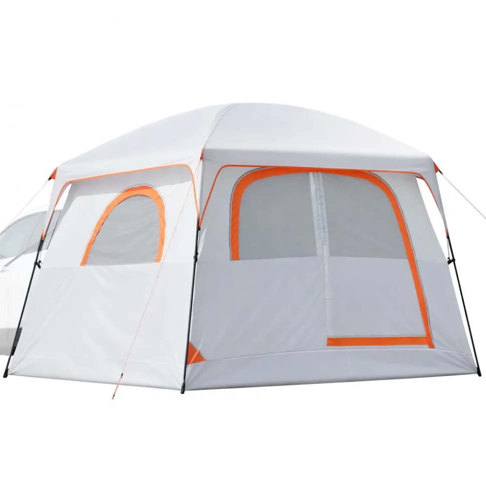 VEVOR Large SUV Tent for 6 Person, 10 x 9 FT 3-Season SUV Tailgate Tent with Ventilated Doors & Mesh Windows, PU2000mm Waterproof Dual-Use Car Rear Hatch Tents for Outdoor Camping Hiking