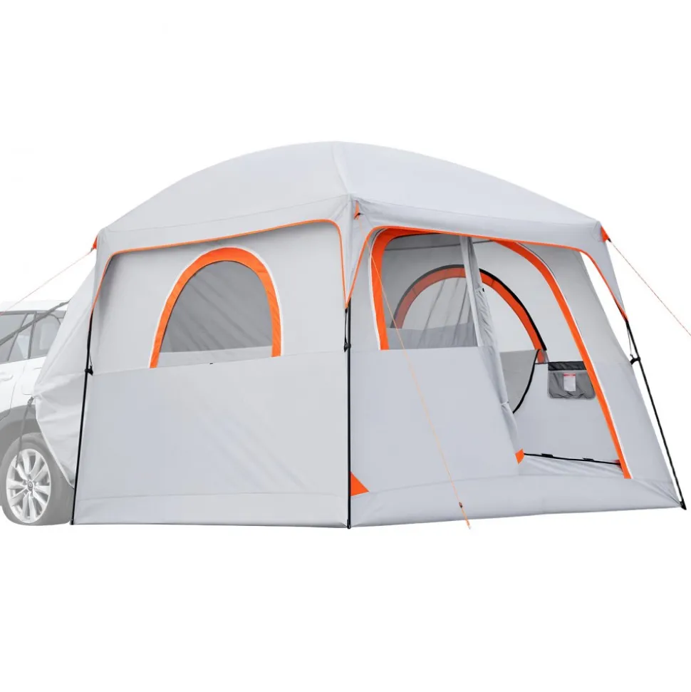 VEVOR Large SUV Tent for 6 Person, 10 x 9 FT 3-Season SUV Tailgate Tent with Ventilated Doors & Mesh Windows, PU2000mm Waterproof Dual-Use Car Rear Hatch Tents for Outdoor Camping Hiking