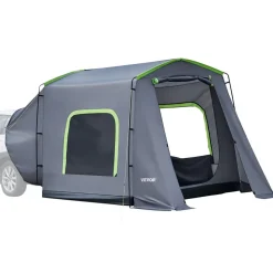 VEVOR Large SUV Tent for 5–9 Person, 10.6 x 8 FT All-Season SUV Tailgate Tent with Ventilated Door & Mesh Windows, PU3000mm Waterproof Dual-Use Car Rear Hatch Tents for Outdoor Camping Hiking