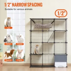 VEVOR Large 4-tier Cat Cage, 41 x 14 x 55