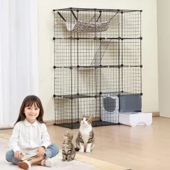 VEVOR Large 4-tier Cat Cage, 41 x 14 x 55
