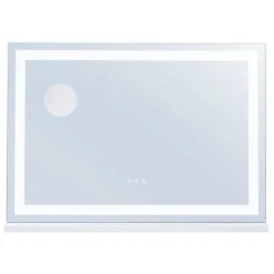 VEVOR  Large Vanity Mirror with Lights, Three Color Lighting Modes, Lighted Makeup LED Mirror,5X Magnification,USB Port,Smart Touch Control,Desktop Wall-Mounted (31.5x21.7 in, White)