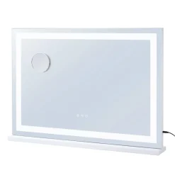 VEVOR  Large Vanity Mirror with Lights, Three Color Lighting Modes, Lighted Makeup LED Mirror,5X Magnification,USB Port,Smart Touch Control,Desktop Wall-Mounted (31.5x21.7 in, White)