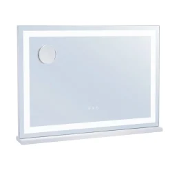 VEVOR  Large Vanity Mirror with Lights, Three Color Lighting Modes, Lighted Makeup LED Mirror,5X Magnification,USB Port,Smart Touch Control,Desktop Wall-Mounted (31.5x21.7 in, White)
