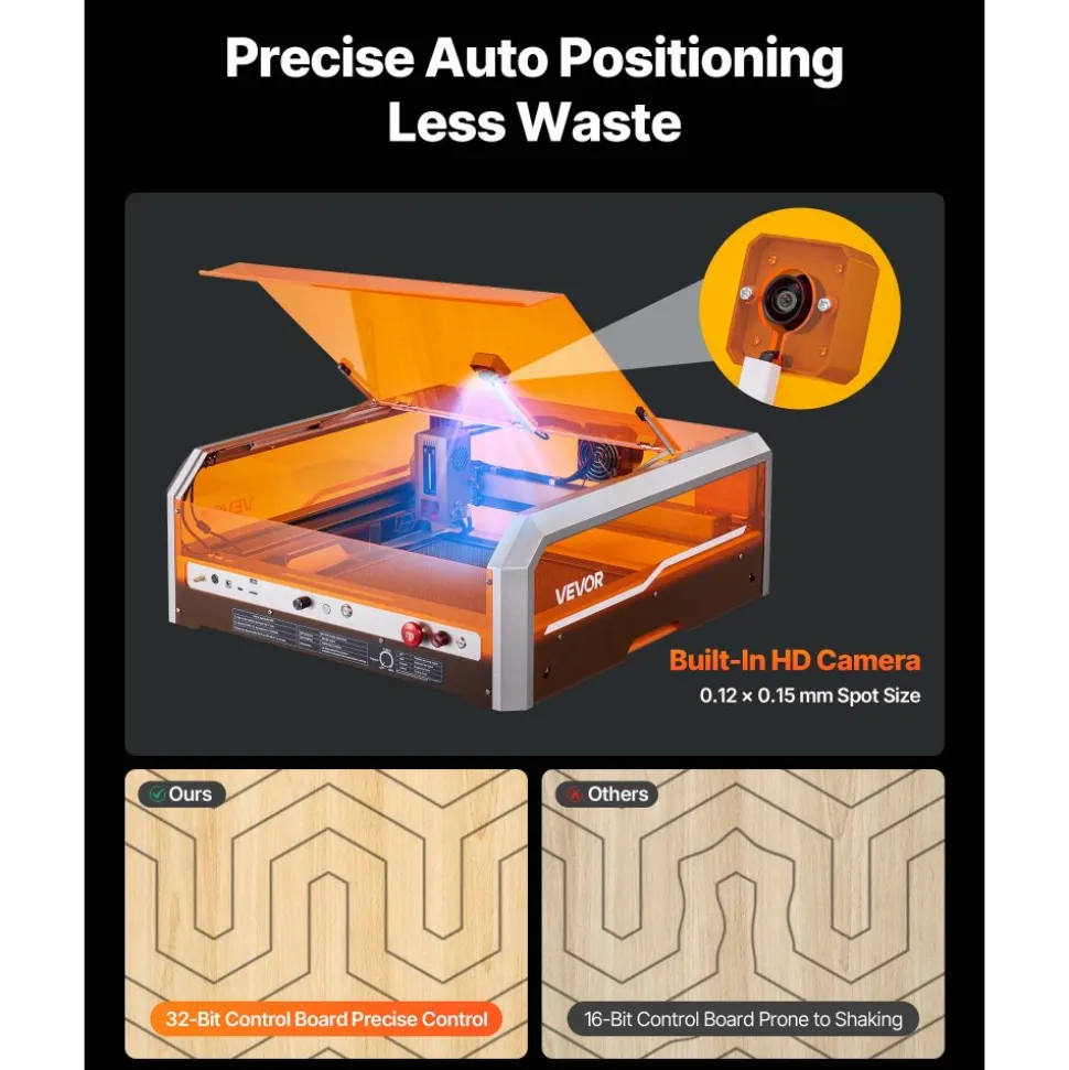 VEVOR Laser Engraver, 20W, Laser Engraving and Cutting Machine with Enclosure Camera, Laser Cutter, 15.7 x 15.7 in Working Area, 30000 mm/min, for Wood, Leather, Glass, Paper, Certain Metal, Class 1