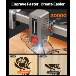 VEVOR Laser Engraver, 20W, Laser Engraving and Cutting Machine with Enclosure Camera, Laser Cutter, 15.7 x 15.7 in Working Area, 30000 mm/min, for Wood, Leather, Glass, Paper, Certain Metal, Class 1