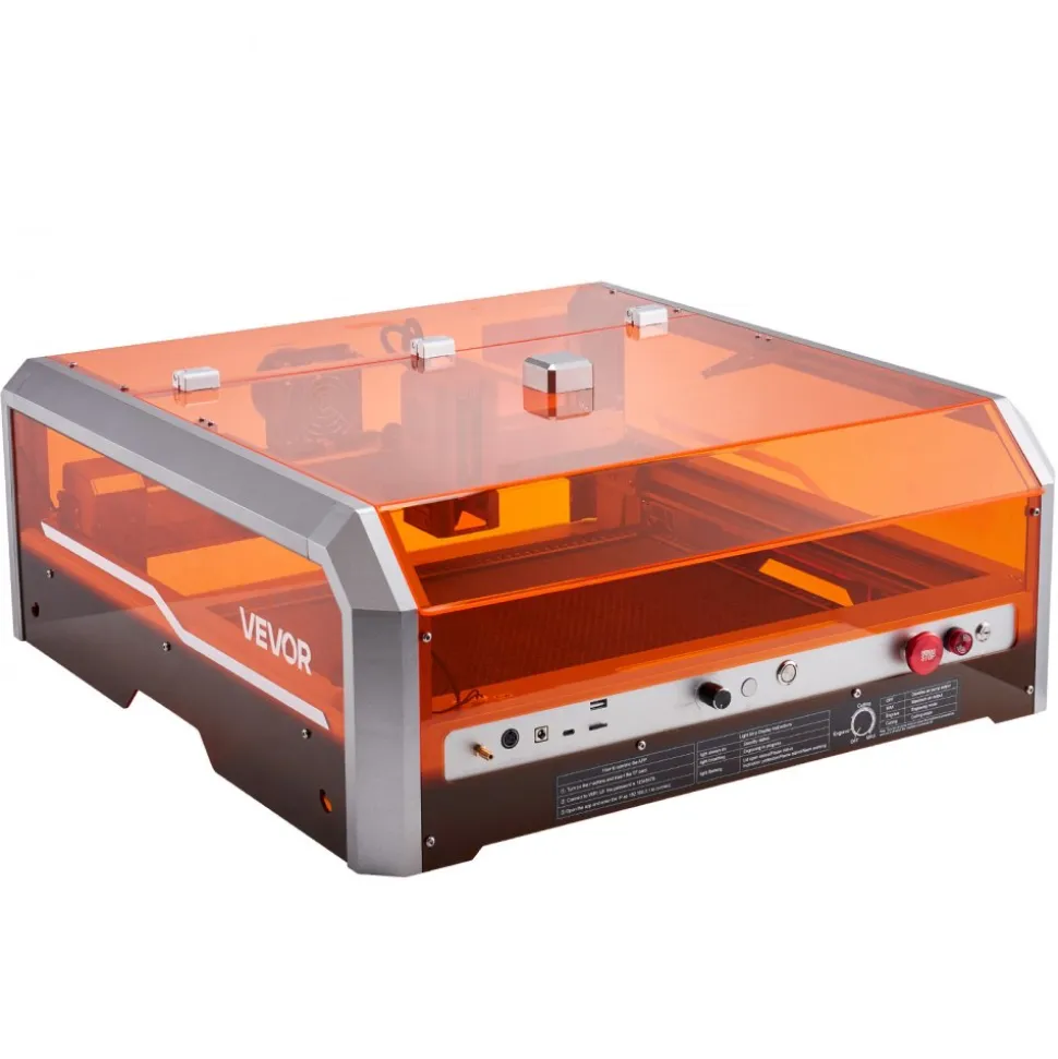 VEVOR Laser Engraver, 20W, Laser Engraving and Cutting Machine with Enclosure Camera, Laser Cutter, 15.7 x 15.7 in Working Area, 30000 mm/min, for Wood, Leather, Glass, Paper, Certain Metal, Class 1