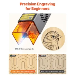 VEVOR Laser Engraver, 10W, Laser Engraving and Cutting Machine with Enclosure, Laser Cutter Engraver Machine, 11.8 x 11.8 in Working Area, 7000 mm/min, for Wood, Leather, Glass, Certain Metal, Class 1