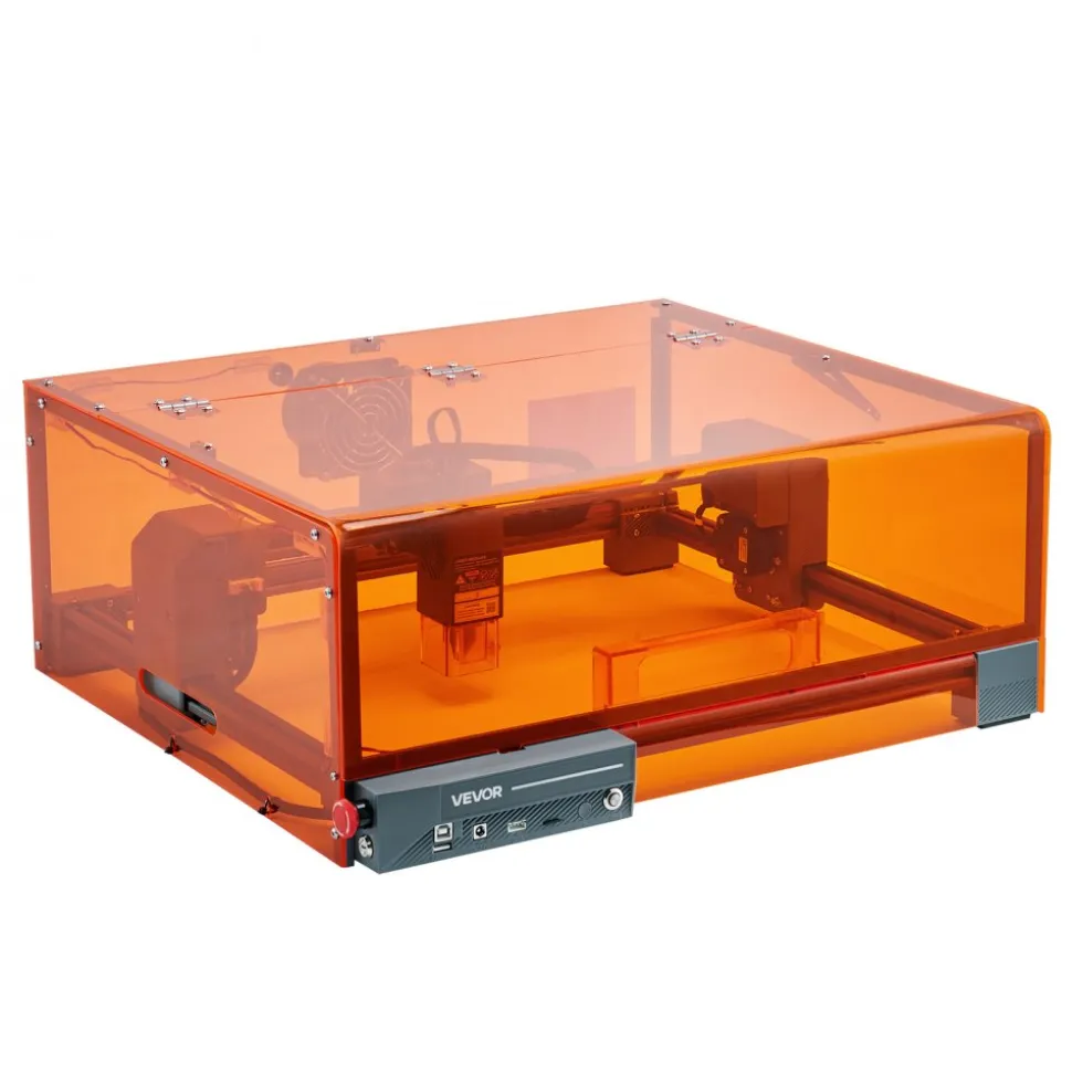 VEVOR Laser Engraver, 10W, Laser Engraving and Cutting Machine with Enclosure, Laser Cutter Engraver Machine, 11.8 x 11.8 in Working Area, 7000 mm/min, for Wood, Leather, Glass, Certain Metal, Class 1