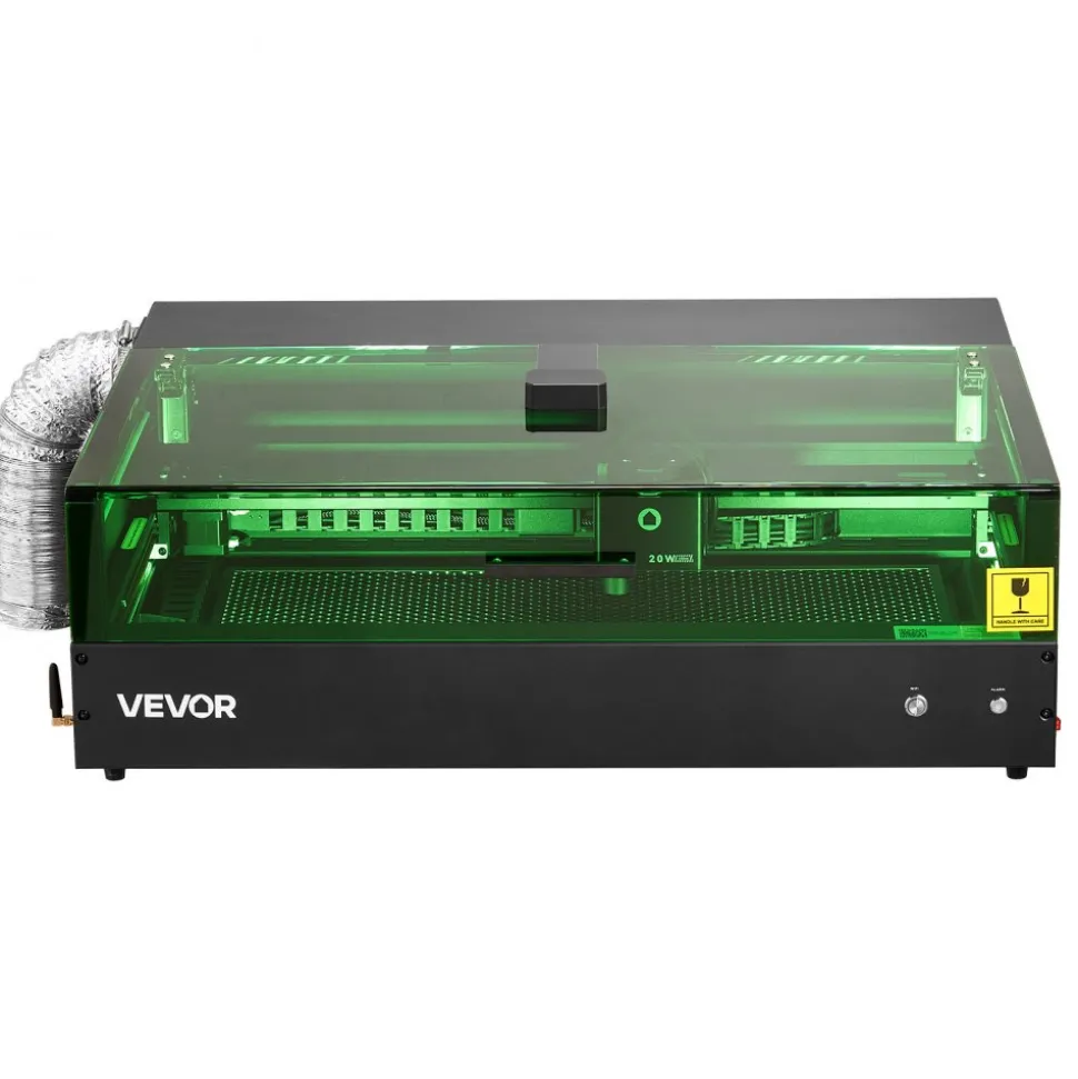 VEVOR Laser Engraver, 20W, Laser Engraving and Cutting Machine with Enclosure Camera, Laser Cutter, 36000 mm/min, 19.7 x 12.6 in Working Area, for Wood, Leather, Glass, Paper, Certain Metal, Class 1