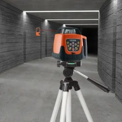 VEVOR Laser Level, 1650ft, 360 Degree Self Leveling Red Cross Line Laser, 5 Rotation Speeds & 4 Scanning Angles Adjustment, IP66 Waterproof Remote Control Manual Self-leveling Mode, Battery Included