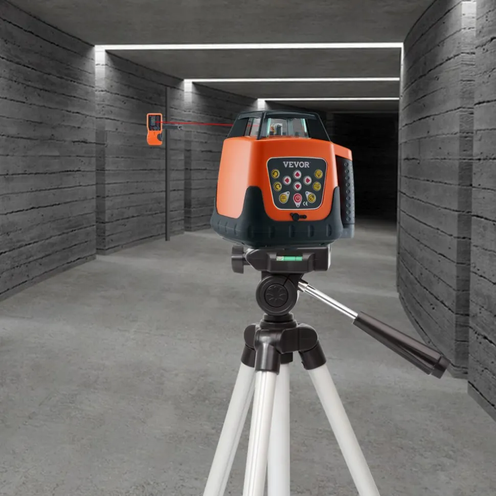 VEVOR Laser Level, 1650ft, 360 Degree Self Leveling Red Cross Line Laser, 5 Rotation Speeds & 4 Scanning Angles Adjustment, IP66 Waterproof Remote Control Manual Self-leveling Mode, Battery Included