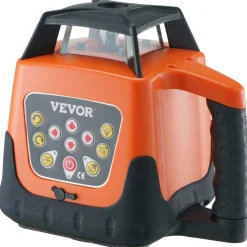 VEVOR Laser Level, 1650ft, 360 Degree Self Leveling Red Cross Line Laser, 5 Rotation Speeds & 4 Scanning Angles Adjustment, IP66 Waterproof Remote Control Manual Self-leveling Mode, Battery Included