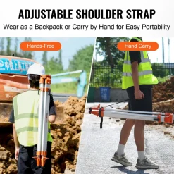 VEVOR Laser Level Tripod Stand, 5/8"-11 Thread Mount, 16.53-65.55 inch Height Adjustment Heavy Duty Survey Tripod for Construction Laser Level Scanner, Retractable Legs Non-Skid Feet Professional