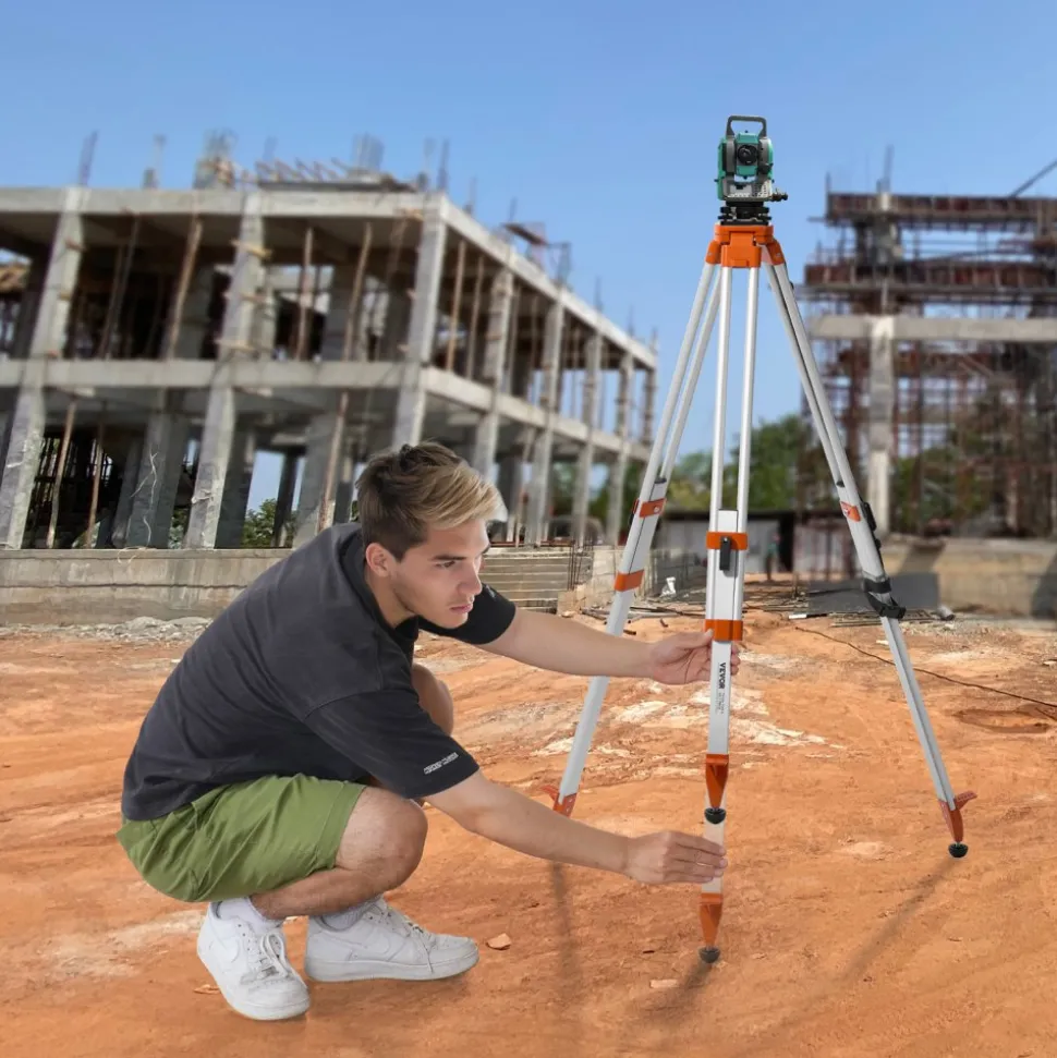 VEVOR Laser Level Tripod Stand, 5/8"-11 Thread Mount, 16.53-65.55 inch Height Adjustment Heavy Duty Survey Tripod for Construction Laser Level Scanner, Retractable Legs Non-Skid Feet Professional