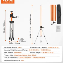VEVOR Laser Level Tripod, 1/4