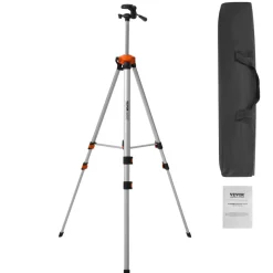 VEVOR Laser Level Tripod, ¼ x 20 Thread Mount, 27.36-68.11 inch Height Adjustment with Integrated Level Bubble Lightweight Laser Scanner Stand, Retractable Legs Aluminum Tripod for Stable Measurement