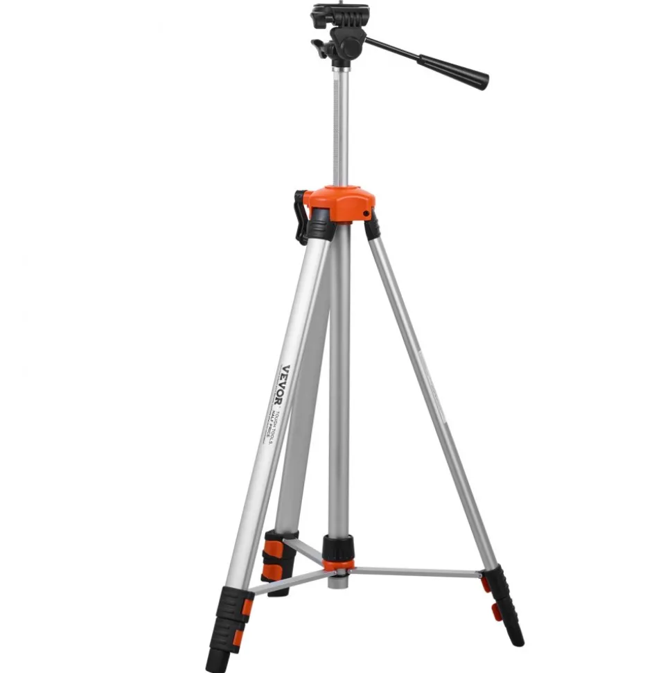 VEVOR Laser Level Tripod, ¼ x 20 Thread Mount, 27.36-68.11 inch Height Adjustment with Integrated Level Bubble Lightweight Laser Scanner Stand, Retractable Legs Aluminum Tripod for Stable Measurement