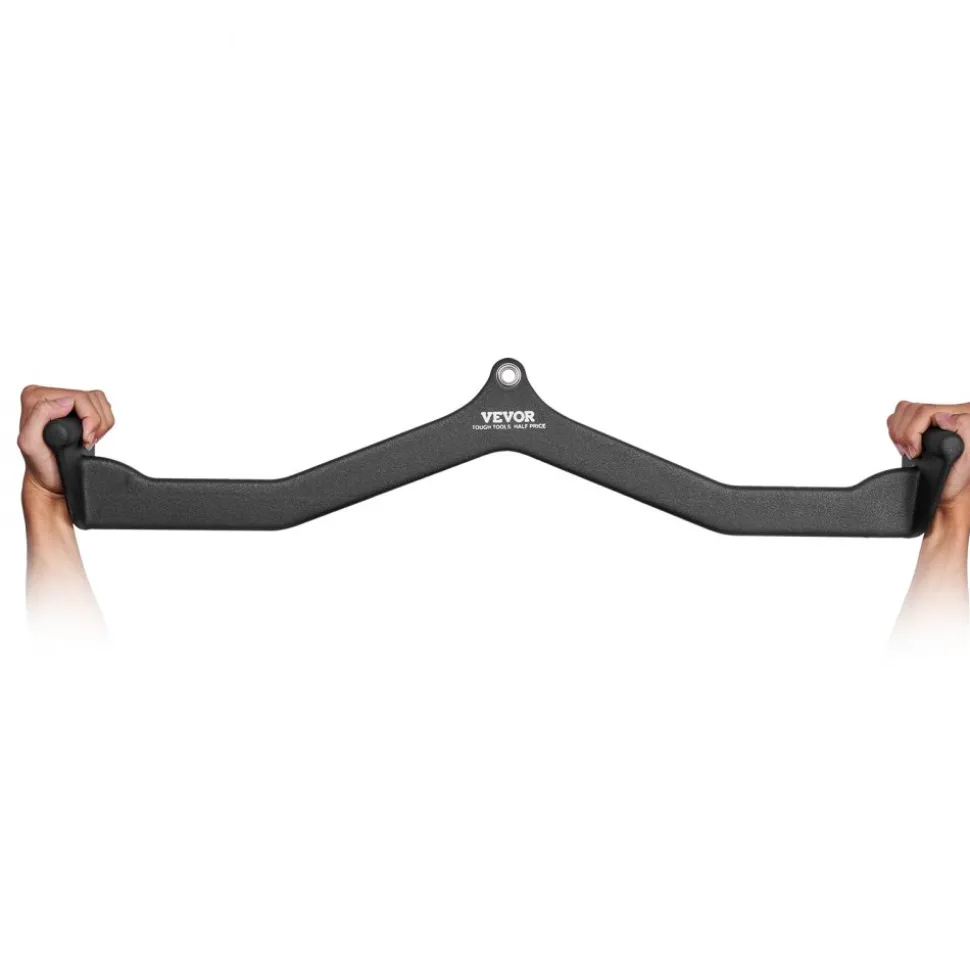 VEVOR LAT Pulldown Attachment, Cable Machine Rowing V-bar Attachment, Tricep Pull Down Bar, Back Strength Training Rubber Coated Handle Grip, Bicep Curl Tricep Lat Pulldown Bar for Home Gym Fitness